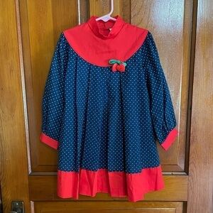 70s Vintage Nannette Smocked Polka Dot Dress